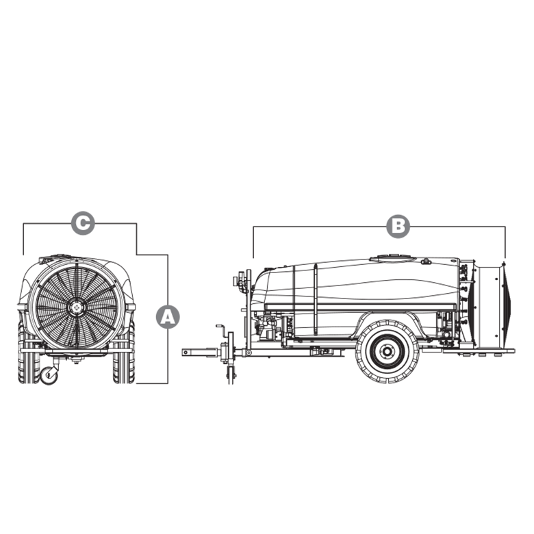 NIUBO&nbsp;UIA 2000&nbsp;axiál ventilátoros vontatott permetező&nbsp;-&nbsp;Starex Pro Kft.