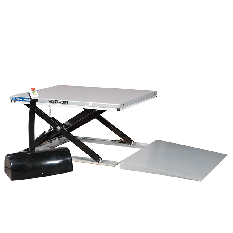 SILVERSTONE&nbsp;SL 1502&nbsp;hidraulikus alacsony emelőasztal rámpával&nbsp;-&nbsp;Starex Pro Kft.