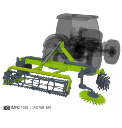 NIUBO MERLOT RF 108 szőlészeti kétoldali sorközművelő adapter talajmaró és tisztító tárcsákkal