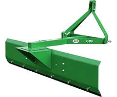 GBR 4-7: Hátsó függesztésű földgyalu gréder 15-40 LE traktorokhoz.